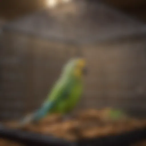 Wide view of an affordable cage suitable for parakeets, showcasing its dimensions and layout.