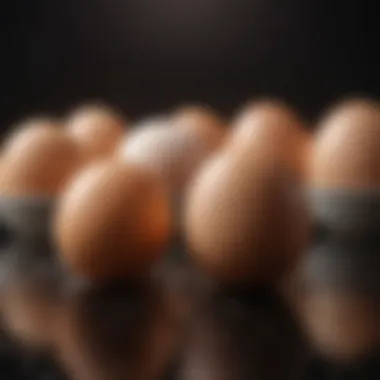 Comparative view of fresh and older eggs in water