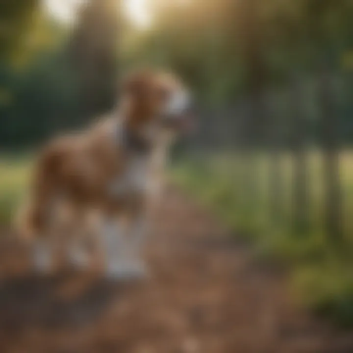 A pet experiencing a safe boundary due to an electric fence.