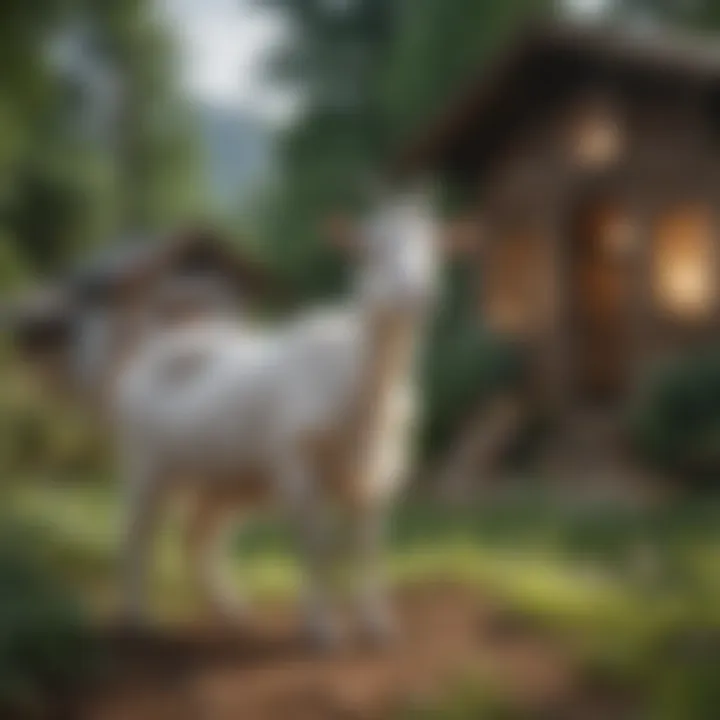A lush outdoor environment suitable for goats, emphasizing the importance of space.