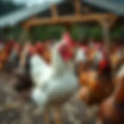 Organic chicken farm showcasing free-range practices
