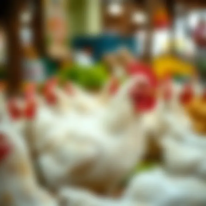 A selection of quality organic chicken at a market