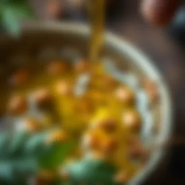 The Extraction of Neem Oil and Its Properties Close-up of neem oil extraction process