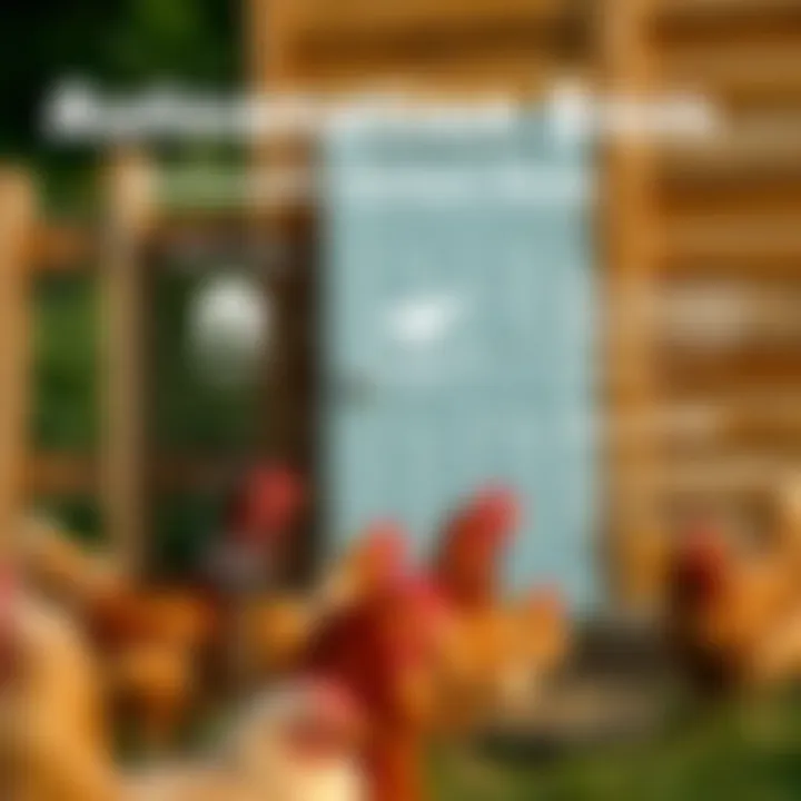 Diagram showcasing installation steps for an automatic chicken door