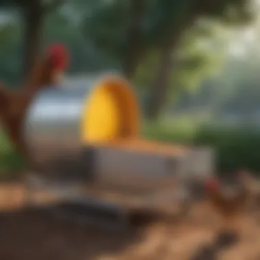 A modern automatic chicken feeder showcasing its advanced design and technology