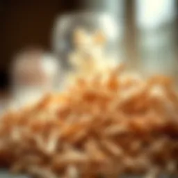 Cedar shavings in a natural setting