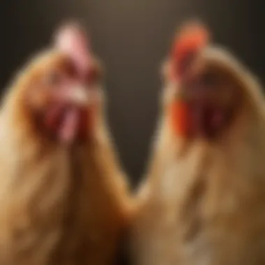 A side-by-side comparison of two distinct chicken breeds, emphasizing their physical differences.