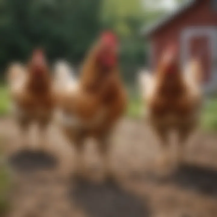 A selection of chicken breeds enjoying their outdoor run