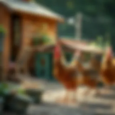 Well-maintained chicken coop with healthy chickens