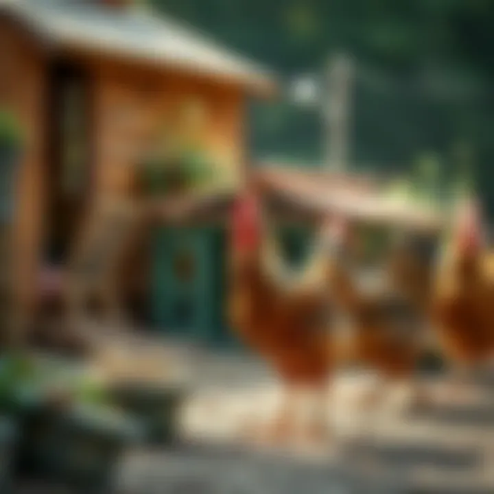 Well-maintained chicken coop with healthy chickens