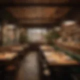 A vibrant interior of a coop & run restaurant showcasing its unique decor