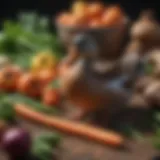 A variety of fresh vegetables suitable for ducks