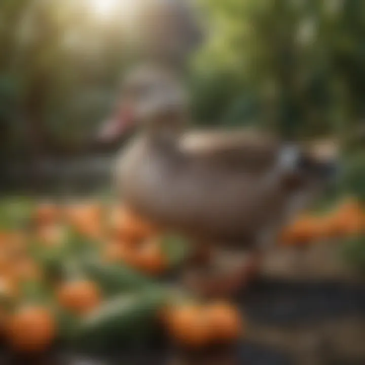 A guide showcasing safe vegetable options for duck diets