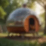 Architectural design of a dome chicken coop showcasing its unique shape and structure
