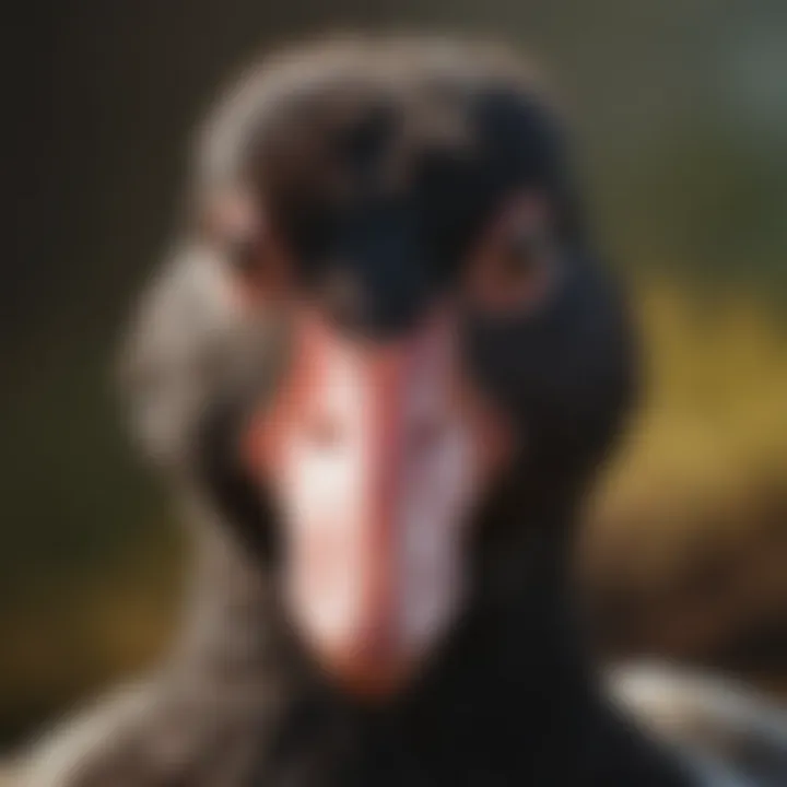 Close-up of a Muscovy duck showcasing its unique facial features.