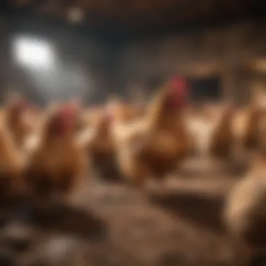 Healthy Coop Environment for Optimal Laying Healthy chickens in a well-managed coop environment.