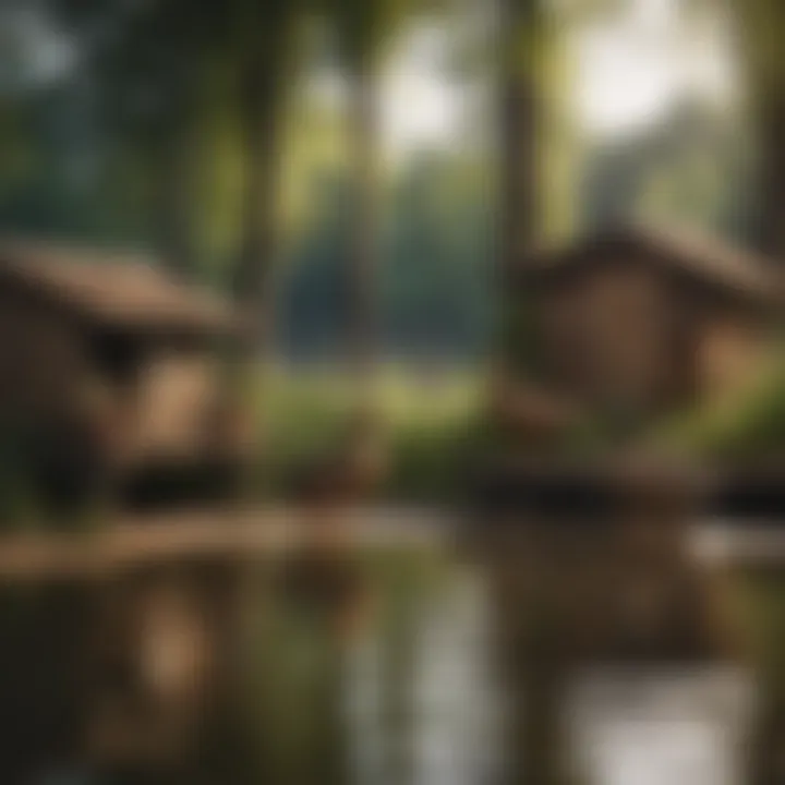 Various types of duck coops side by side