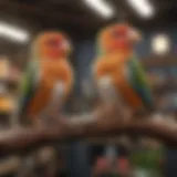 Various types of bird perches at PetSmart