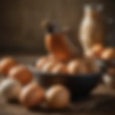 An artistic arrangement of prairie chicken eggs with conservation themes