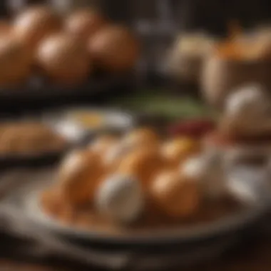 A vibrant display of dishes made with prairie chicken eggs