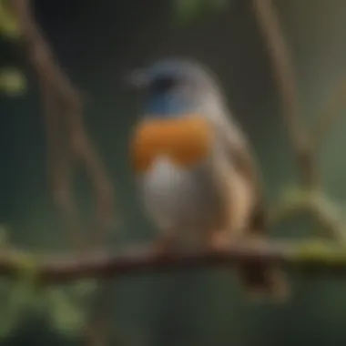 Close-up of a Unique Quiet Bird Close-up of a quiet bird perched on a branch, highlighting its unique features and adaptations