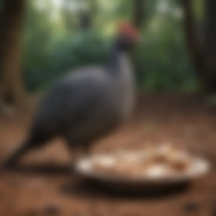 A healthy diet for rural king guinea fowl displayed