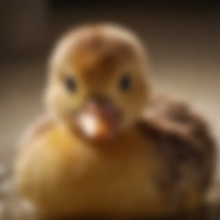 Close-up of a small duck being cared for, emphasizing the care needs of these breeds.