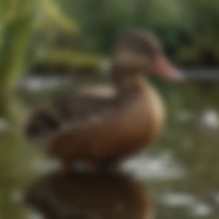 Images depicting conservation efforts for small duck breeds in their natural habitats.