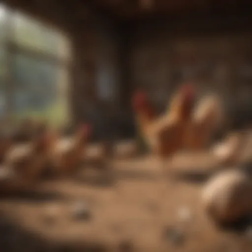 A beautifully designed chicken pen showcasing natural materials and spacious layout