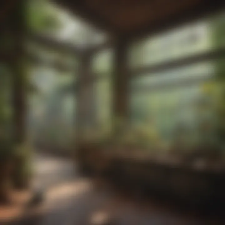 A spacious aviary filled with various bird species, demonstrating ideal living environments.