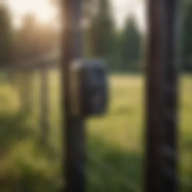 Close-up of the electric fence equipment