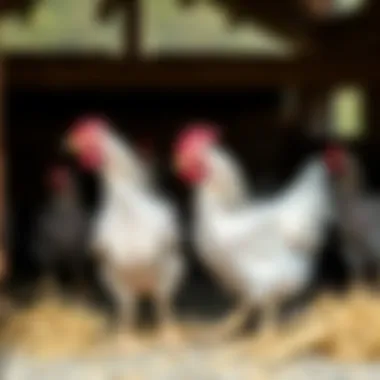 English Lavender Orpingtons interacting peacefully in their coop