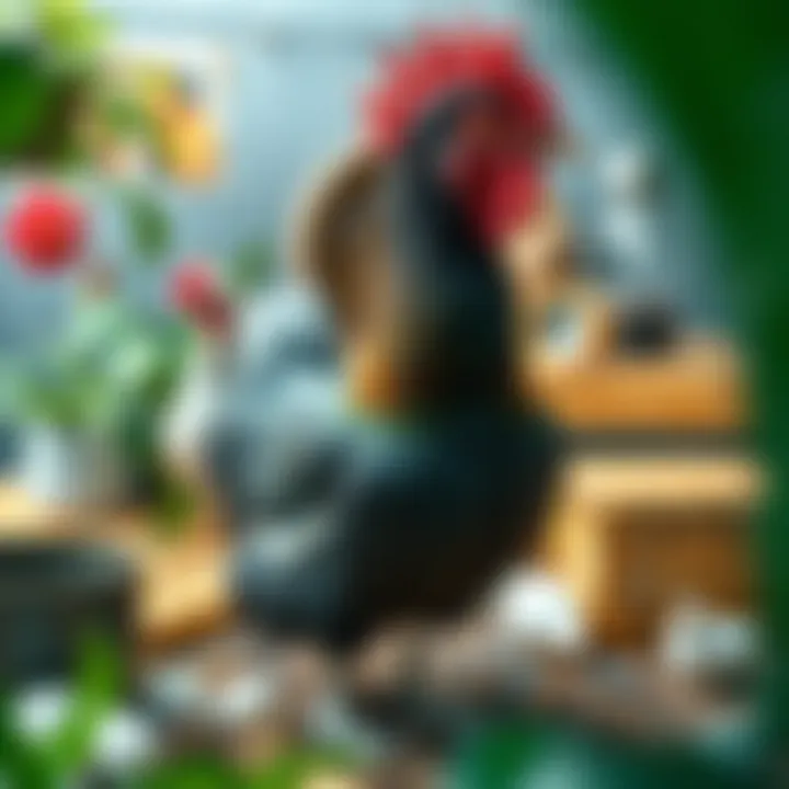 A well-maintained habitat setup for the French Pearl Guinea displaying essential care elements