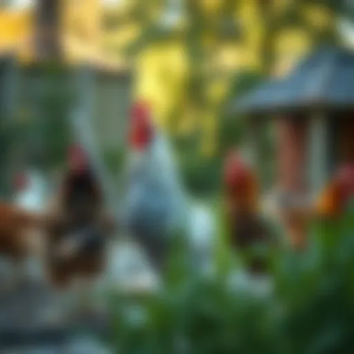 A serene backyard habitat for rescue hens