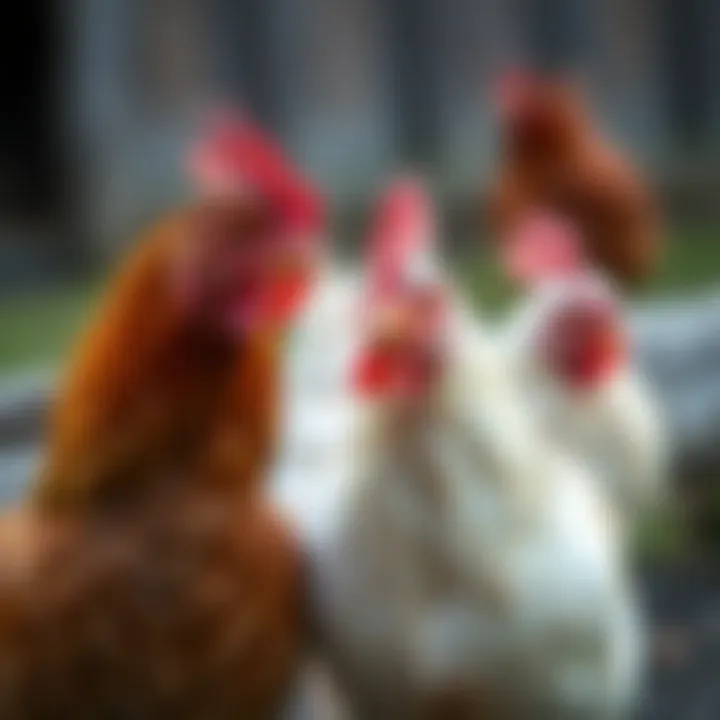 Healthy and happy rescue hens roaming freely