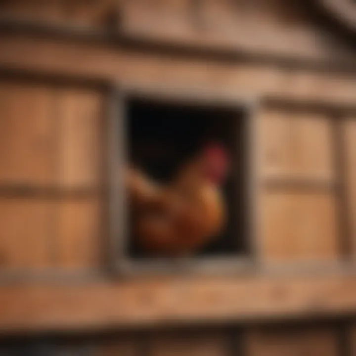 Close-up of the structural details of a used chicken coop