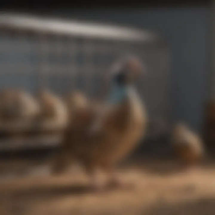 A quail breeder evaluating the condition of a second-hand cage