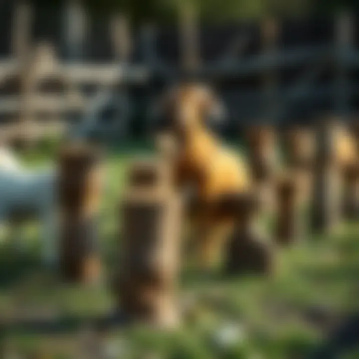 Various designs of goat scratching posts