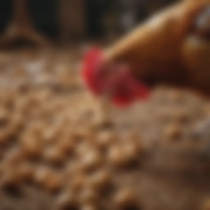A close-up view of free-range chicken feed and its natural ingredients