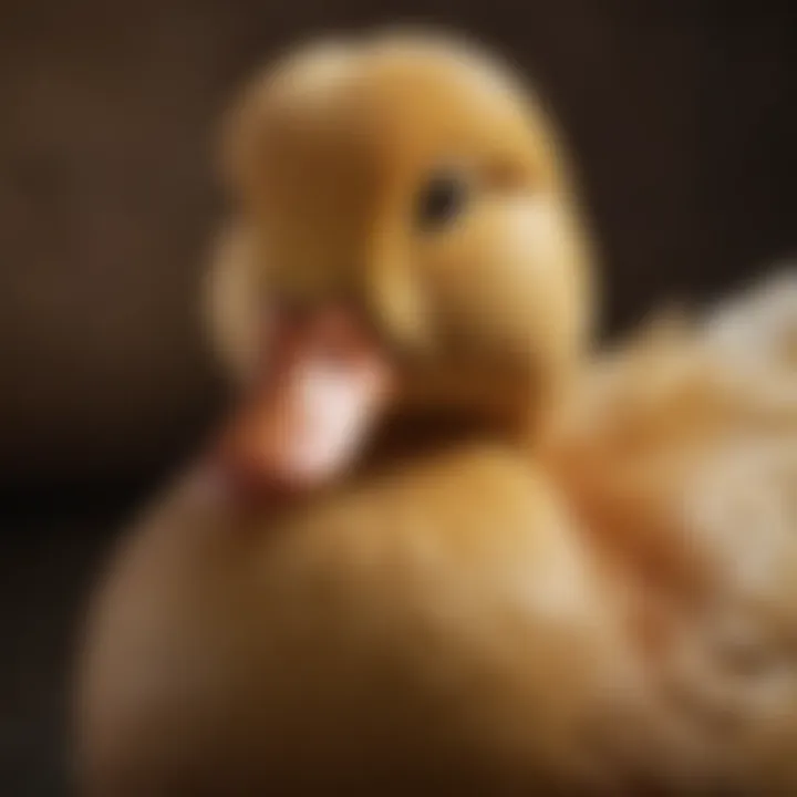 Close-up of a Pekin duck highlighting its unique features