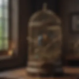 Elegant vintage bird cage with intricate designs