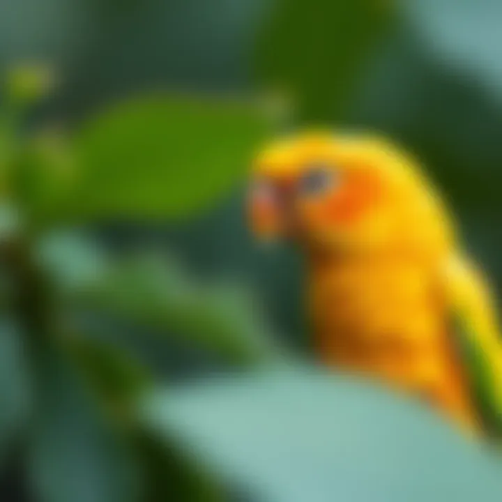 Illustration showcasing the personality traits of Sun Conures