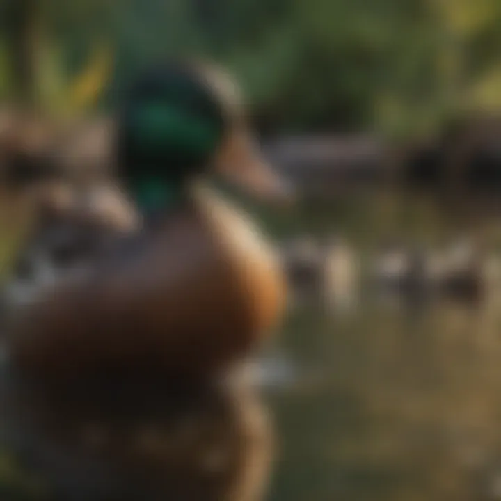 A detailed guidebook open to information about wild ducks