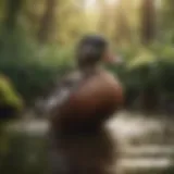 A variety of wild duck species in a natural setting