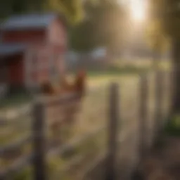 Durable wire mesh fencing surrounding a chicken coop