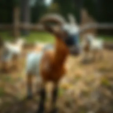 Pygmy goats in a safe fenced environment