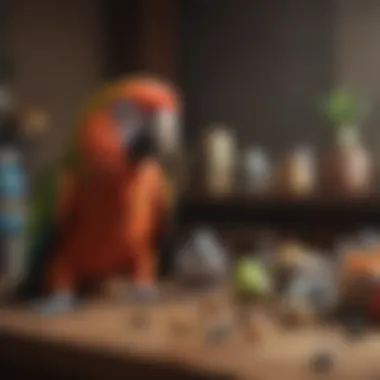 A thoughtful individual calculating expenses related to parrot ownership, showcasing responsibility.