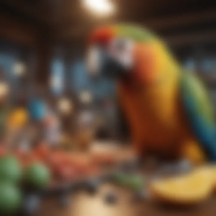 An array of parrot supplies and accessories, highlighting the initial investment needed.