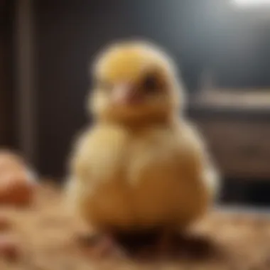 A healthy Orpington chick in a cozy brooder