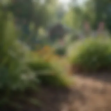 A diverse garden design showcasing native plants for mason bees